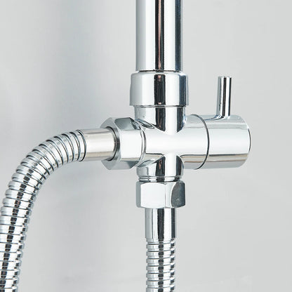 Colonne de Douche Pluie Noir Mat & Chrome – Ensemble Douche avec Douchette