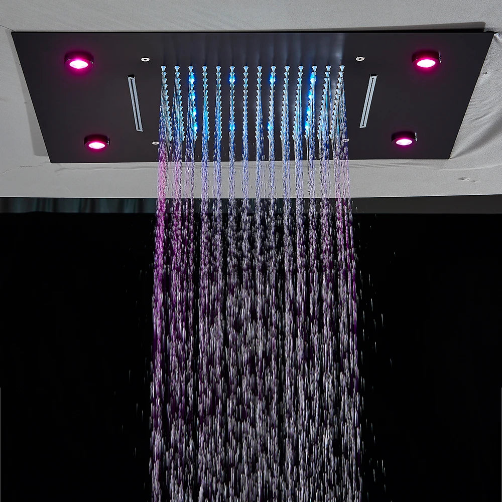 Colonne de Douche Encastrable Luxe LED – Pluie & Cascade, Douchette
