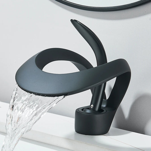 Robinet de salle de bain cascade design – Mitigeur en laiton durable