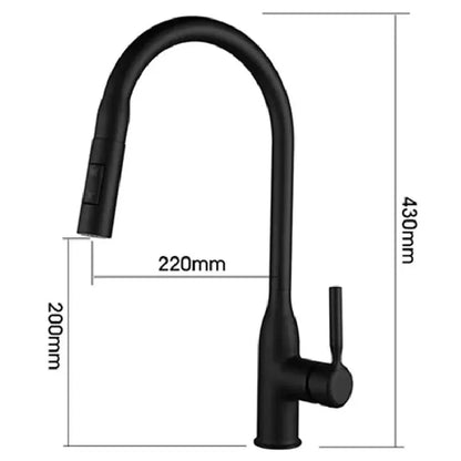Robinet de Cuisine Extractible 360° – 2 Jets – Noir mat, Chrome, Gris, Argent brossé