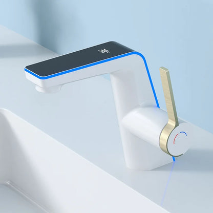 Robinet de salle de bain LED – affichage température & mitigeur moderne