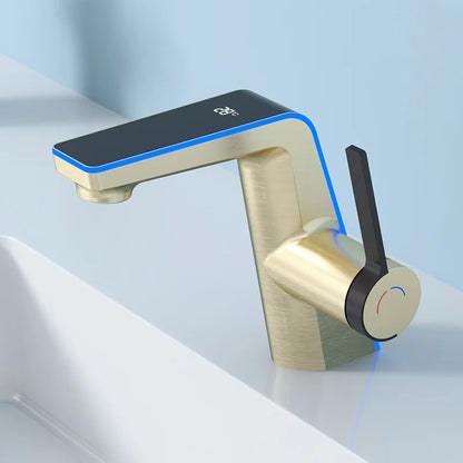 Robinet de salle de bain LED – affichage température & mitigeur moderne