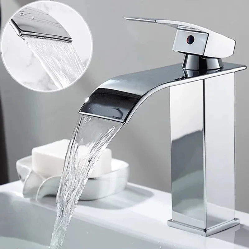 Robinet de salle de bain cascade inox – design moderne et durable