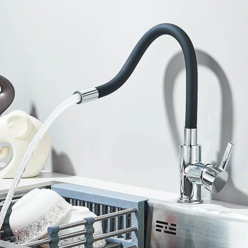 Robinet de Cuisine – Mitigeur à Bec Flexible 360° en Acier Inoxydable