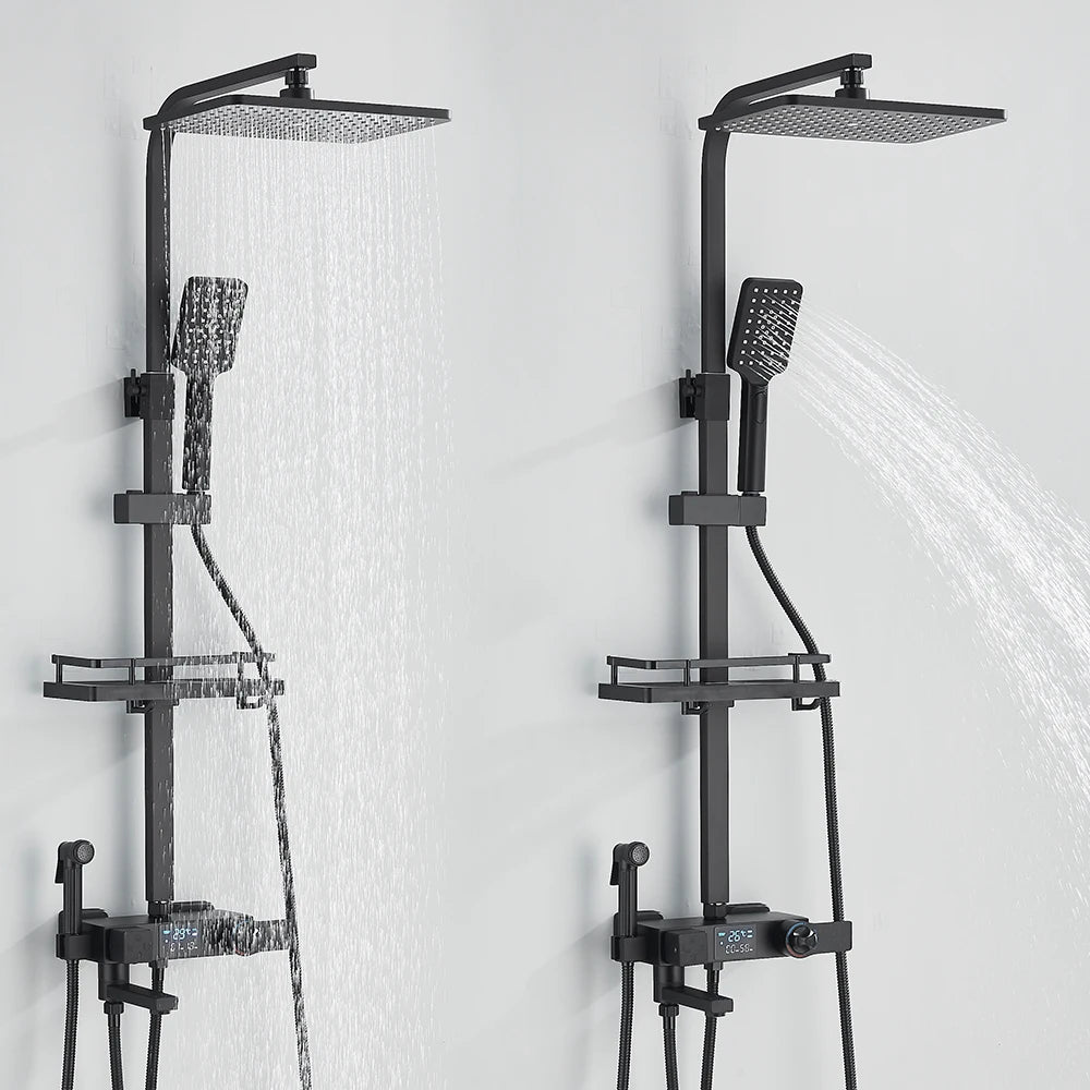 Colonne de Douche Thermostatique avec Affichage Digital – Pluie & Douchette