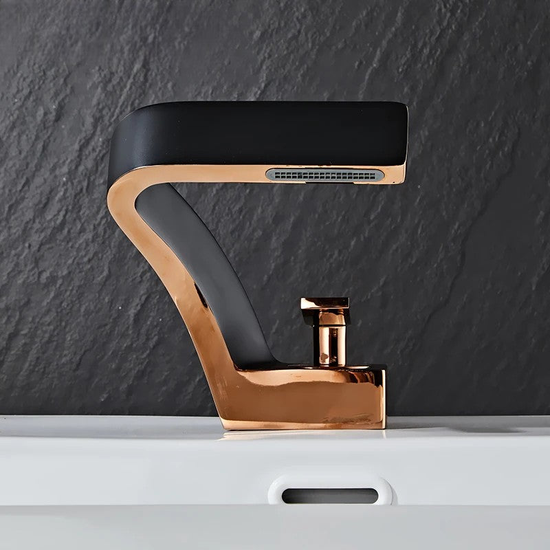 Robinet de salle de bain en laiton – Cascade moderne à poignée unique
