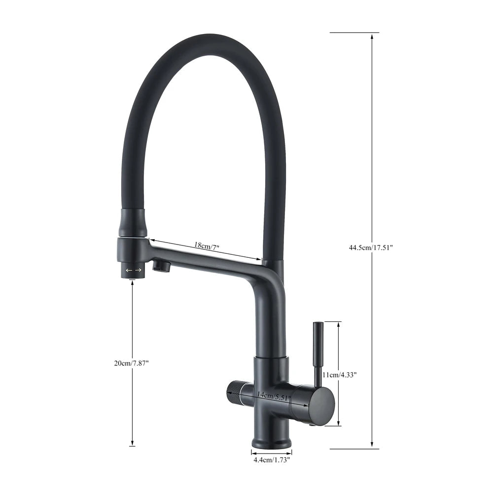 Robinet de Cuisine Double Bec – Eau Filtrée & Eau Chaude/Froide 360°