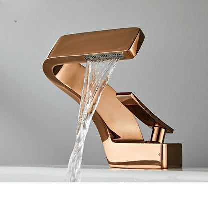 Robinet de salle de bain en laiton – Cascade moderne à poignée unique
