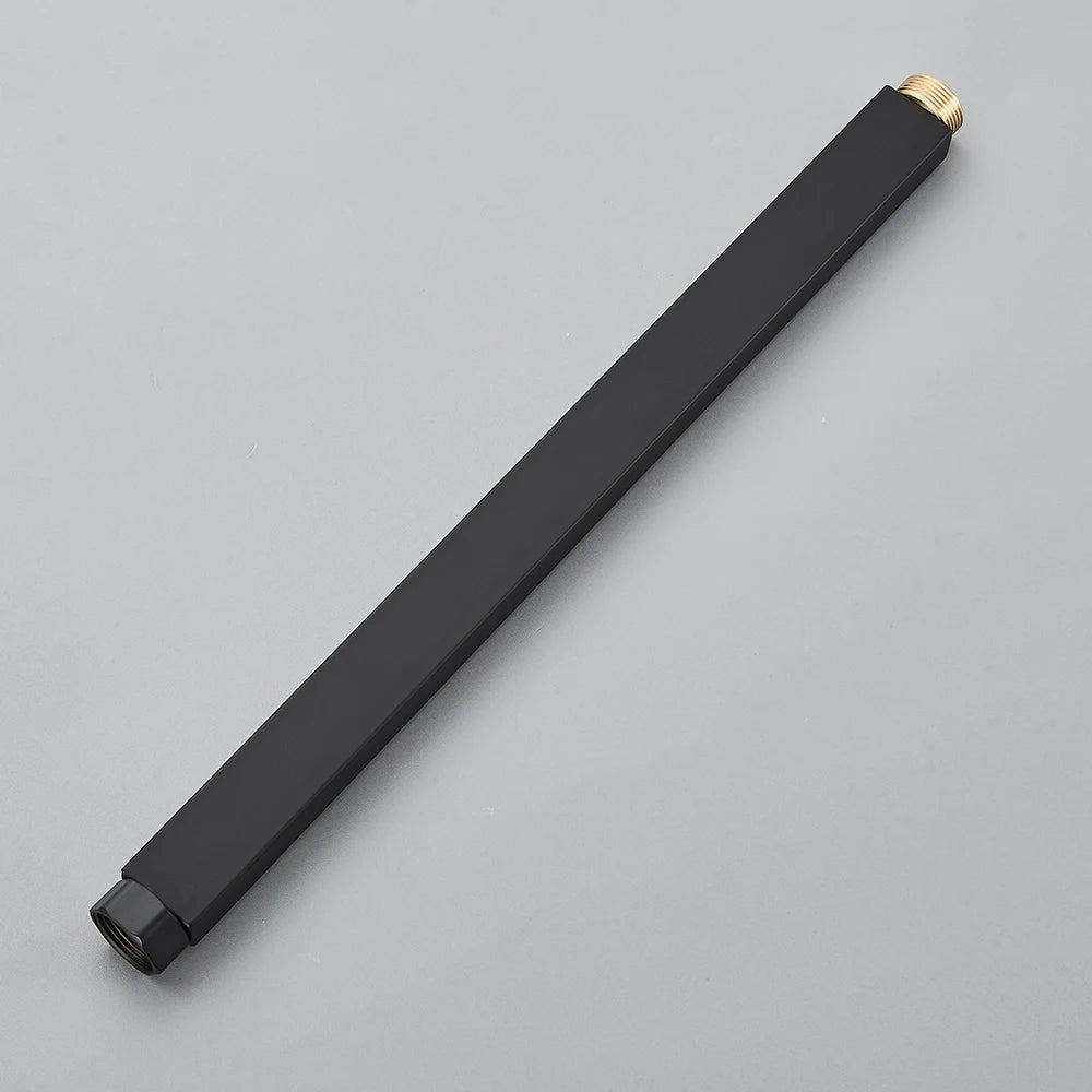 Tube d'extension carré noir chromé 40cm