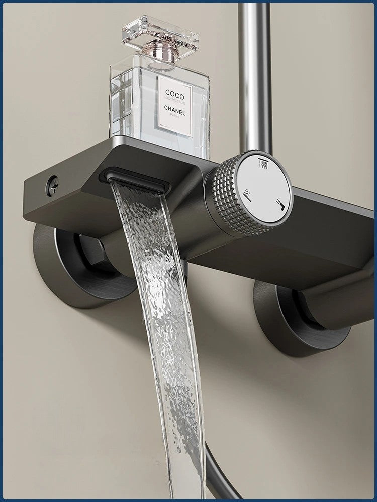 Colonne de Douche 3 Voies – Hauteur Réglable (Gris brossé)