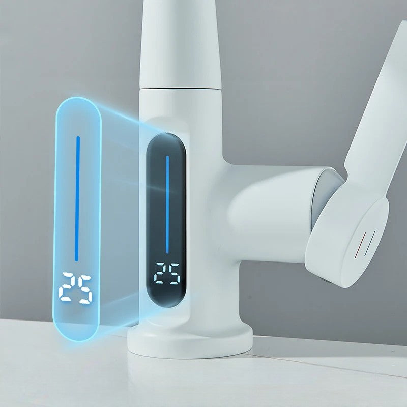 Robinet de Cuisine à Affichage Digital – Douchette Extractible 3 Jets, Pivot 360°