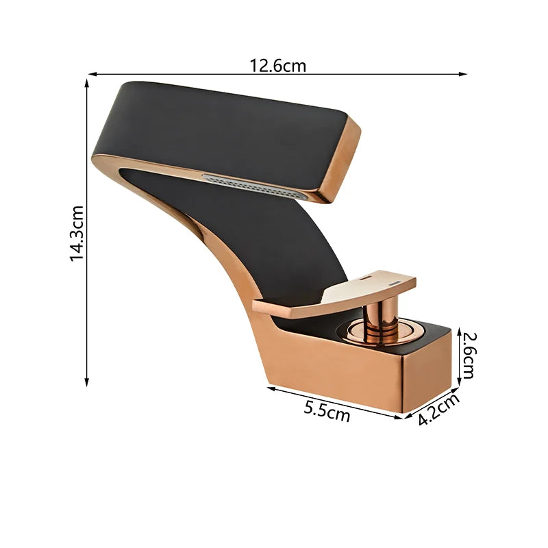 Robinet de salle de bain en laiton – Cascade moderne à poignée unique