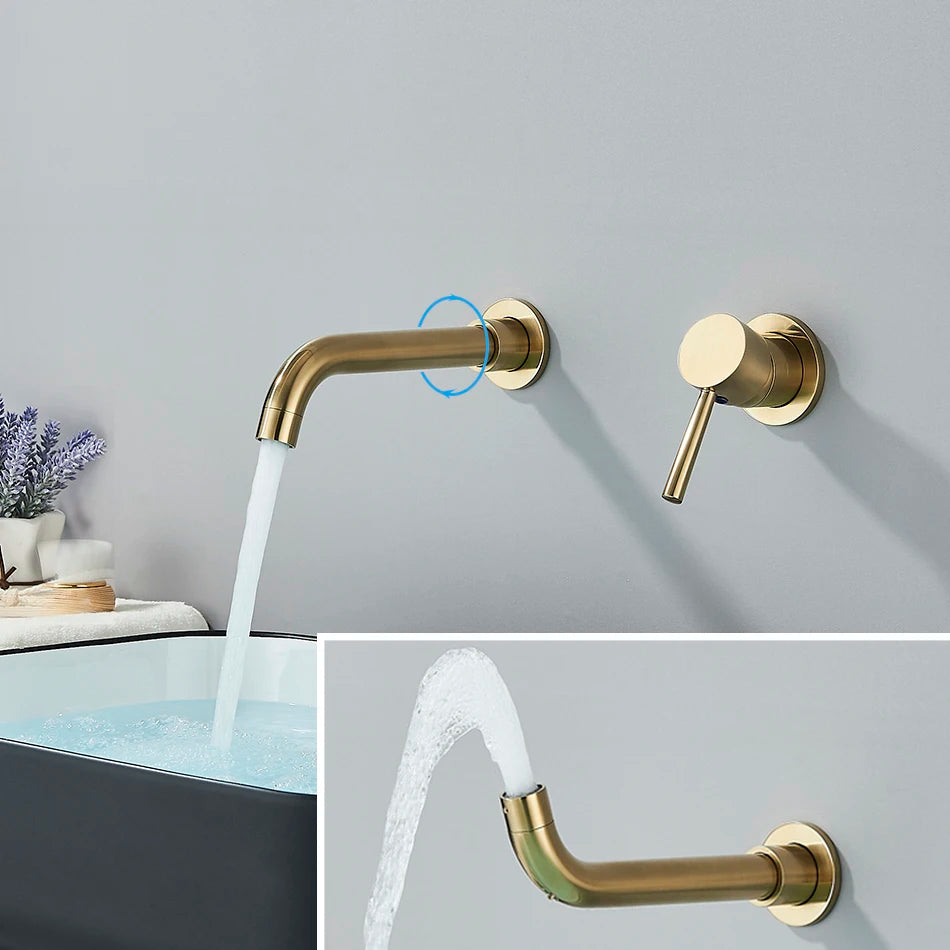 Robinet de salle de bain mural – Design élégant, plusieurs finitions