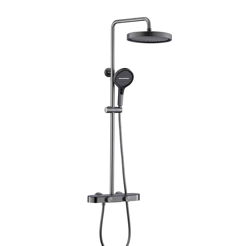 Colonne de Douche Luxe Brossée – 4 Voies Pluie & Cascade | Fluens™