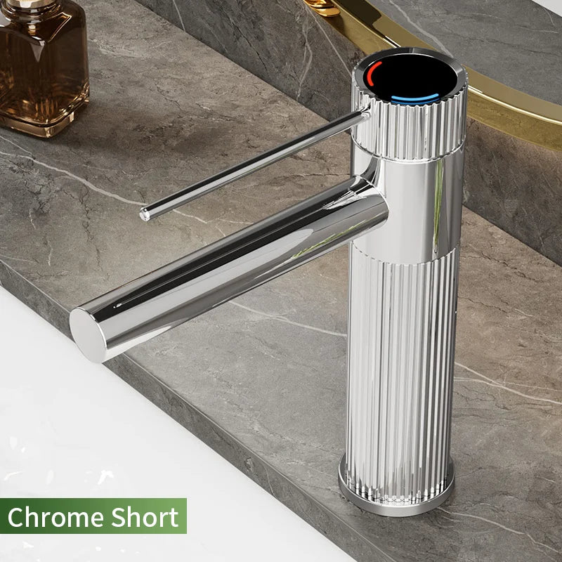 Robinet de salle de bain moderne – Finition inox premium