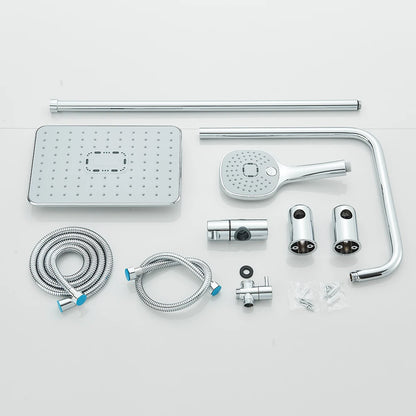 Colonne de Douche Pluie Noir Mat & Chrome – Ensemble Douche avec Douchette