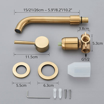 Robinet de salle de bain mural – Design élégant, plusieurs finitions