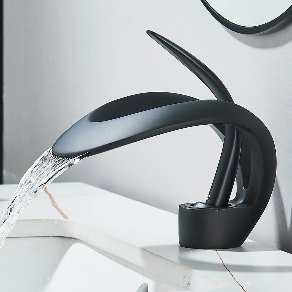 Robinet de salle de bain cascade design – Mitigeur en laiton durable