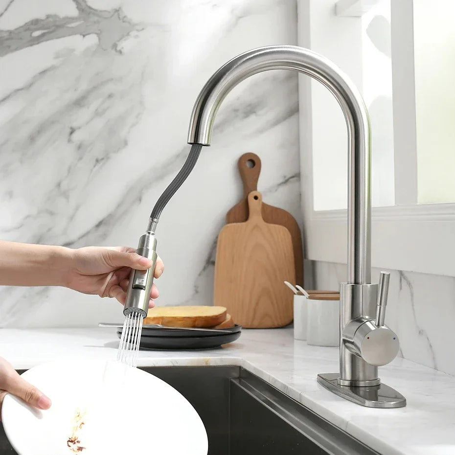 Robinet de Cuisine Mitigeur – Bec Haut Extractible 360°