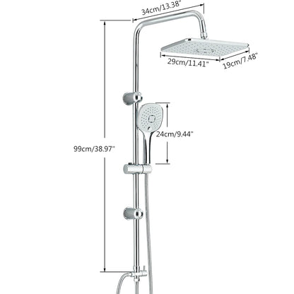 Colonne de Douche Pluie Noir Mat & Chrome – Ensemble Douche avec Douchette