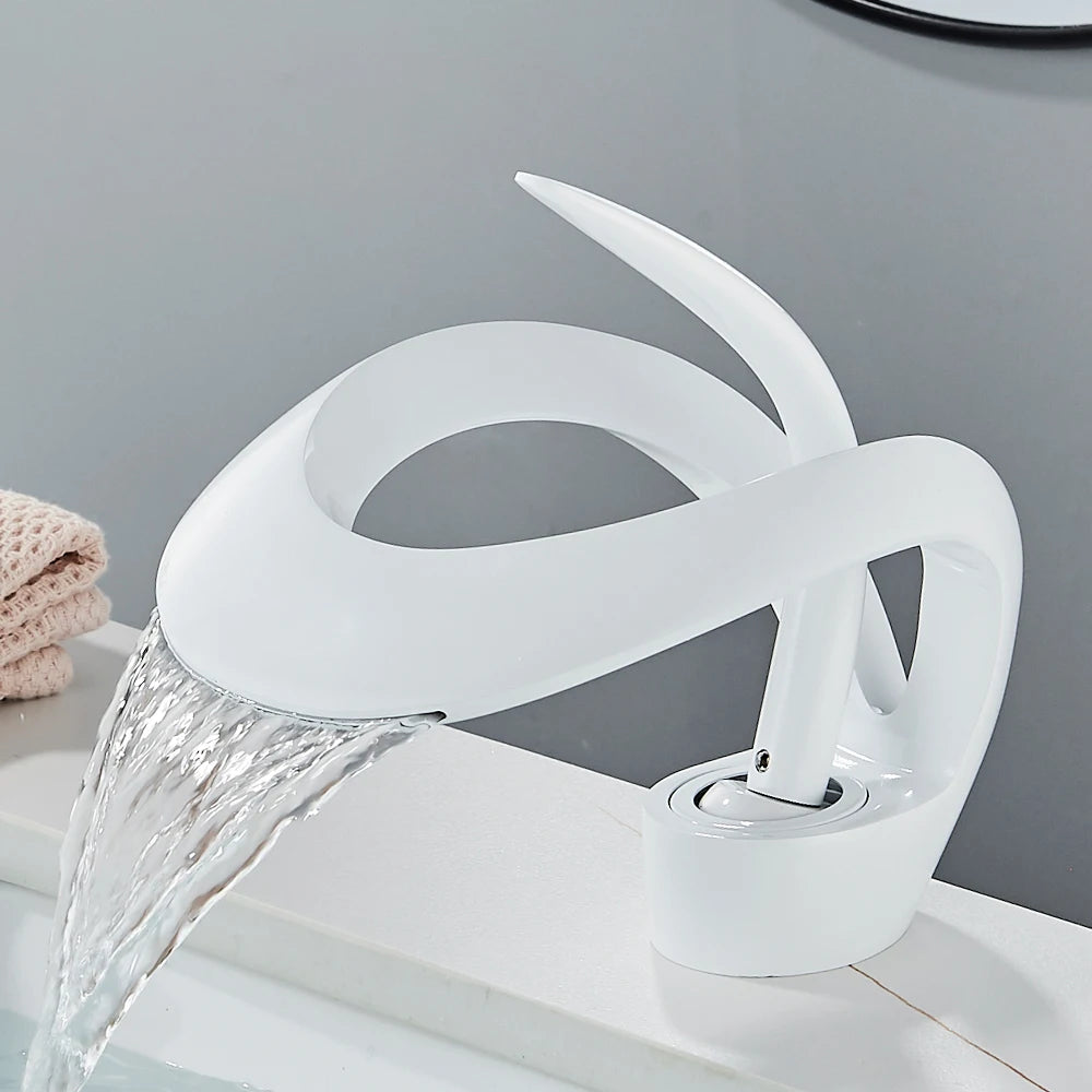 Robinet de salle de bain cascade design – Mitigeur en laiton durable