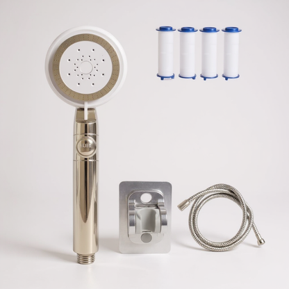 Pommeau de Douche Filtrant – Haute Pression & Économie d’Eau, 5 Modes + Bouton Stop