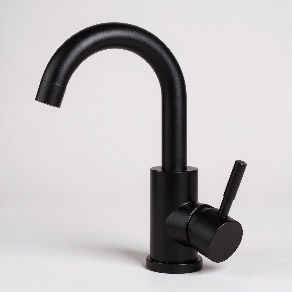 Robinet de salle de bain inox – mitigeur design courbé ou angulaire