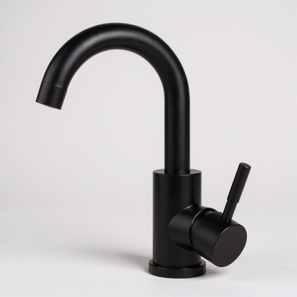Robinet de salle de bain inox – mitigeur design courbé ou angulaire