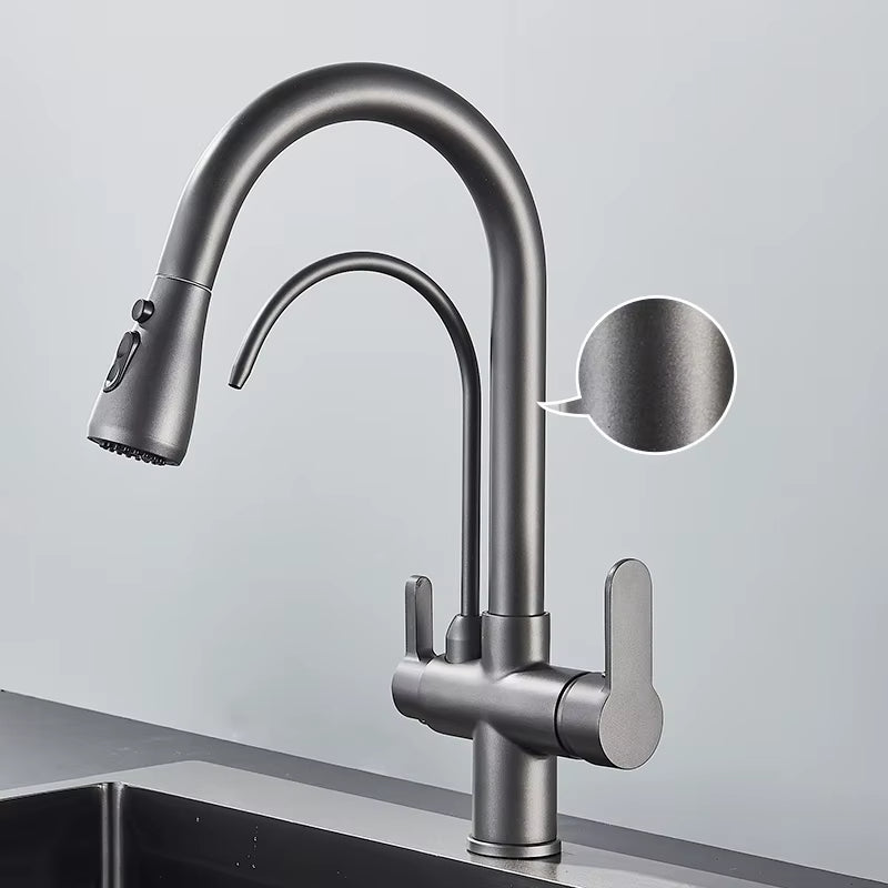 Robinet de Cuisine 3 Voies – Eau Filtrée & Douchette Extractible Haute Pression