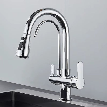 Robinet de Cuisine 3 Voies – Eau Filtrée & Douchette Extractible Haute Pression