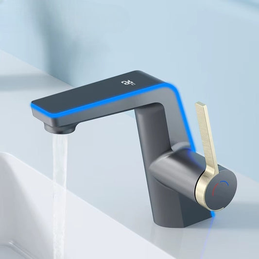 Robinet de salle de bain LED – affichage température & mitigeur moderne