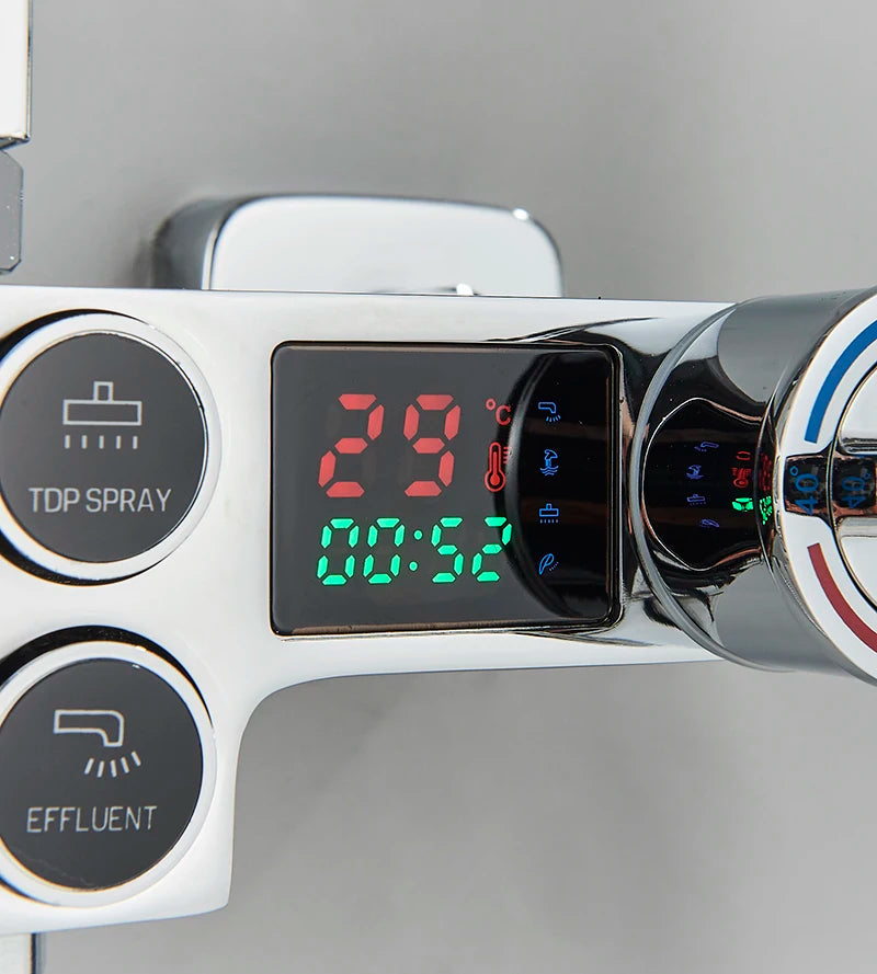 Colonne de Douche Thermostatique avec Affichage Digital – Douche Pluie (Noir / Chrome)