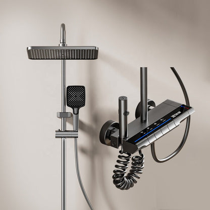 Colonne de Douche 4 Voies à Affichage Digital – Gris brossé - Fluens