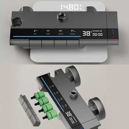 Colonne de Douche 4 Voies à Affichage Digital – Gris brossé - Fluens