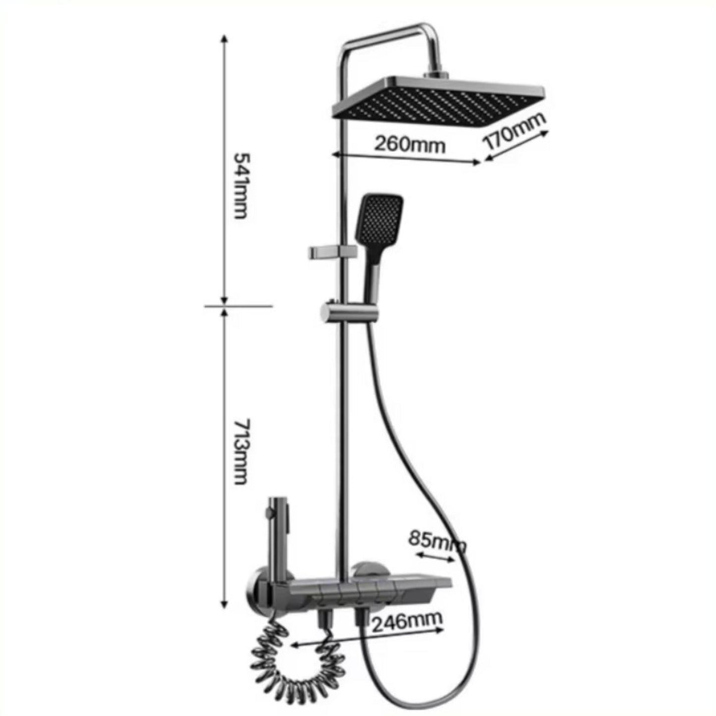 Colonne de Douche 4 Voies à Affichage Digital – Gris brossé - Fluens