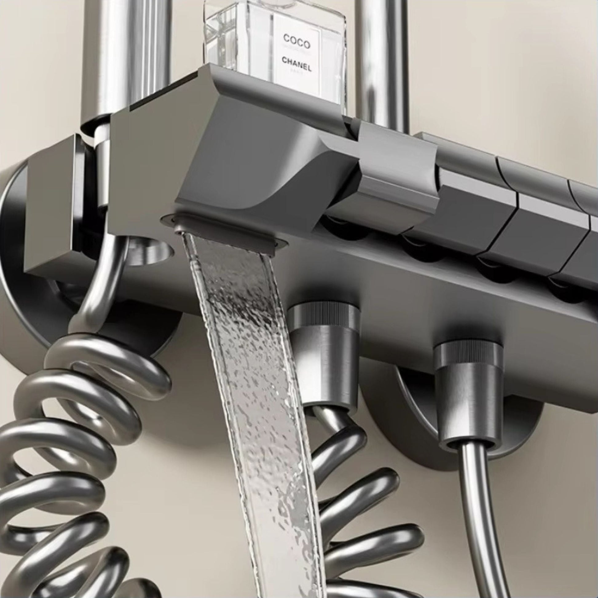 Colonne de Douche 4 Voies à Affichage Digital – Gris brossé - Fluens