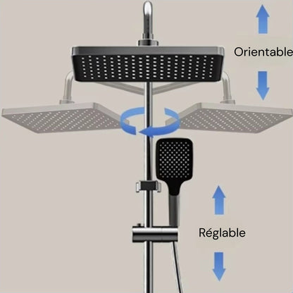 Colonne de Douche 4 Voies à Affichage Digital – Gris brossé - Fluens