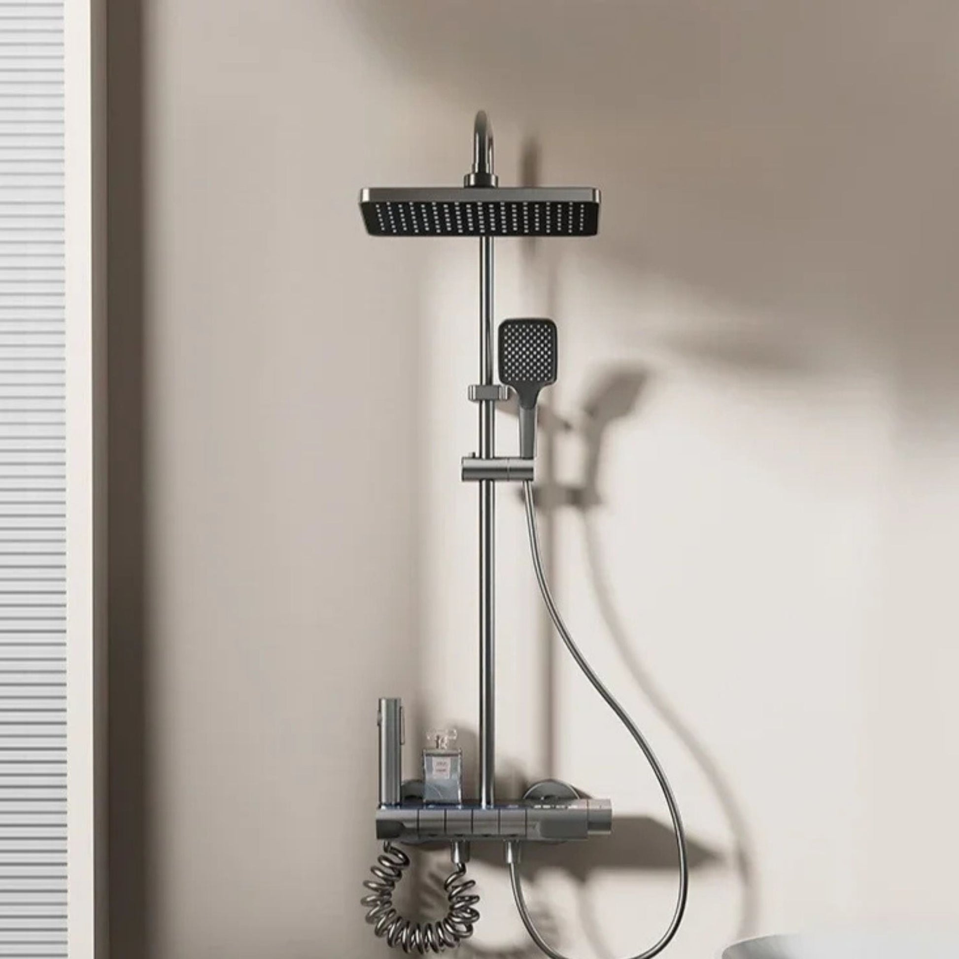 Colonne de Douche 4 Voies à Affichage Digital – Gris brossé - Fluens