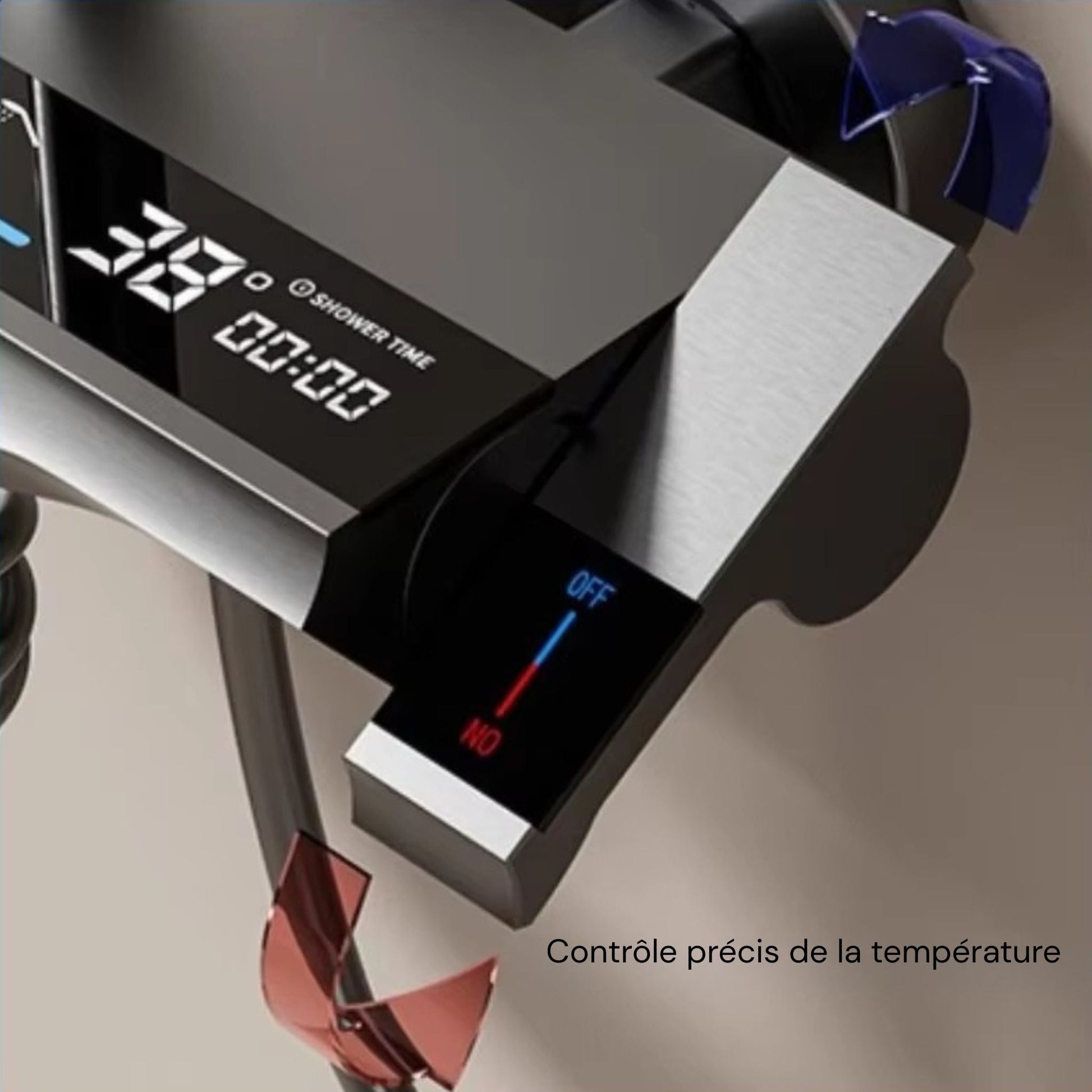 Colonne de Douche 4 Voies à Affichage Digital – Gris brossé - Fluens