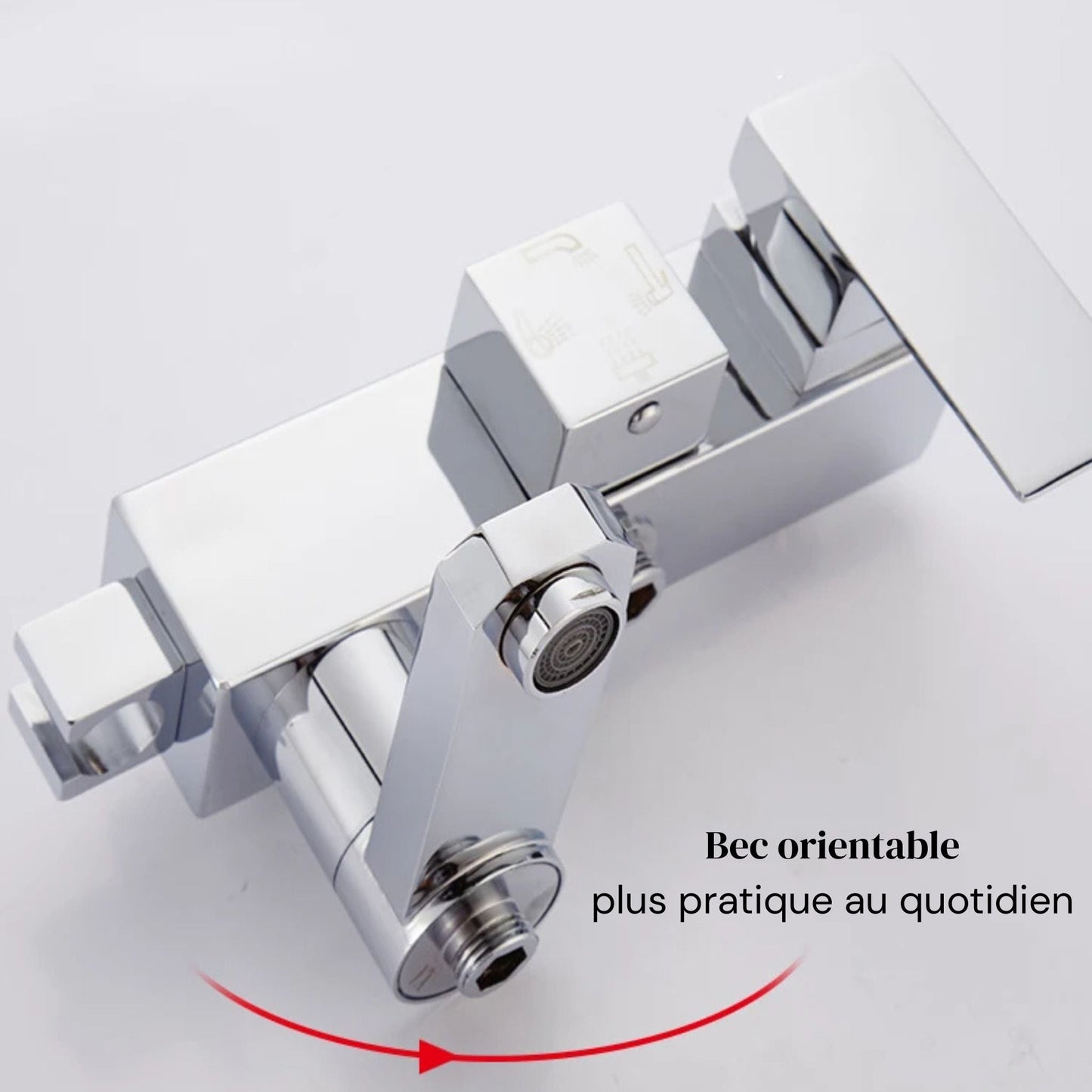 Colonne de Douche Design Noir & Chrome – Pluie Relaxante - Fluens