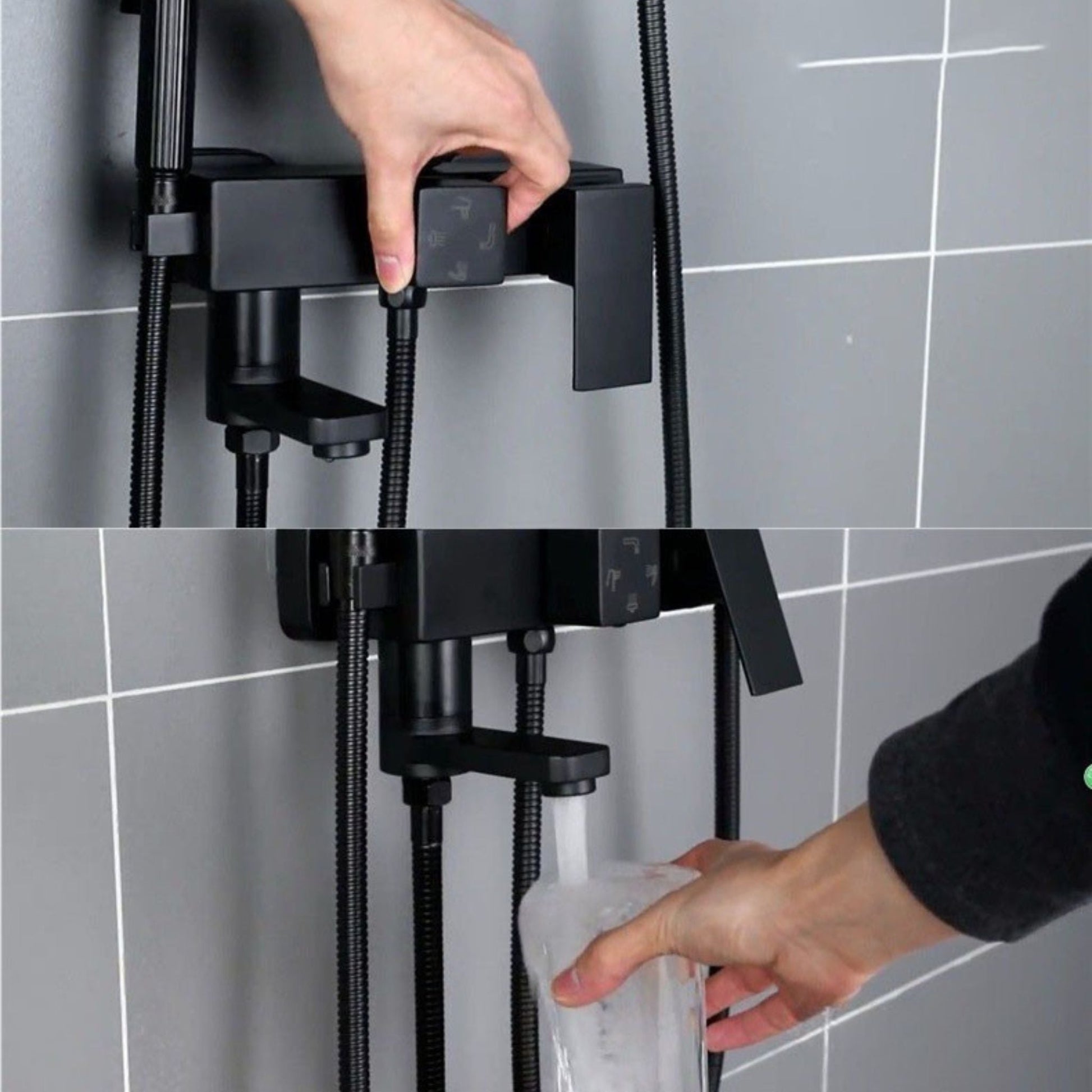 Colonne de Douche Design Noir & Chrome – Pluie Relaxante - Fluens