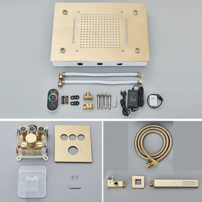 Colonne de Douche Encastrable Luxe LED – Pluie & Cascade, Douchette - Fluens