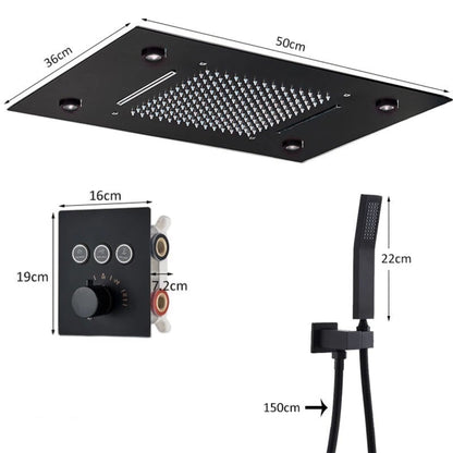 Colonne de Douche Encastrable Luxe LED – Pluie & Cascade, Douchette - Fluens