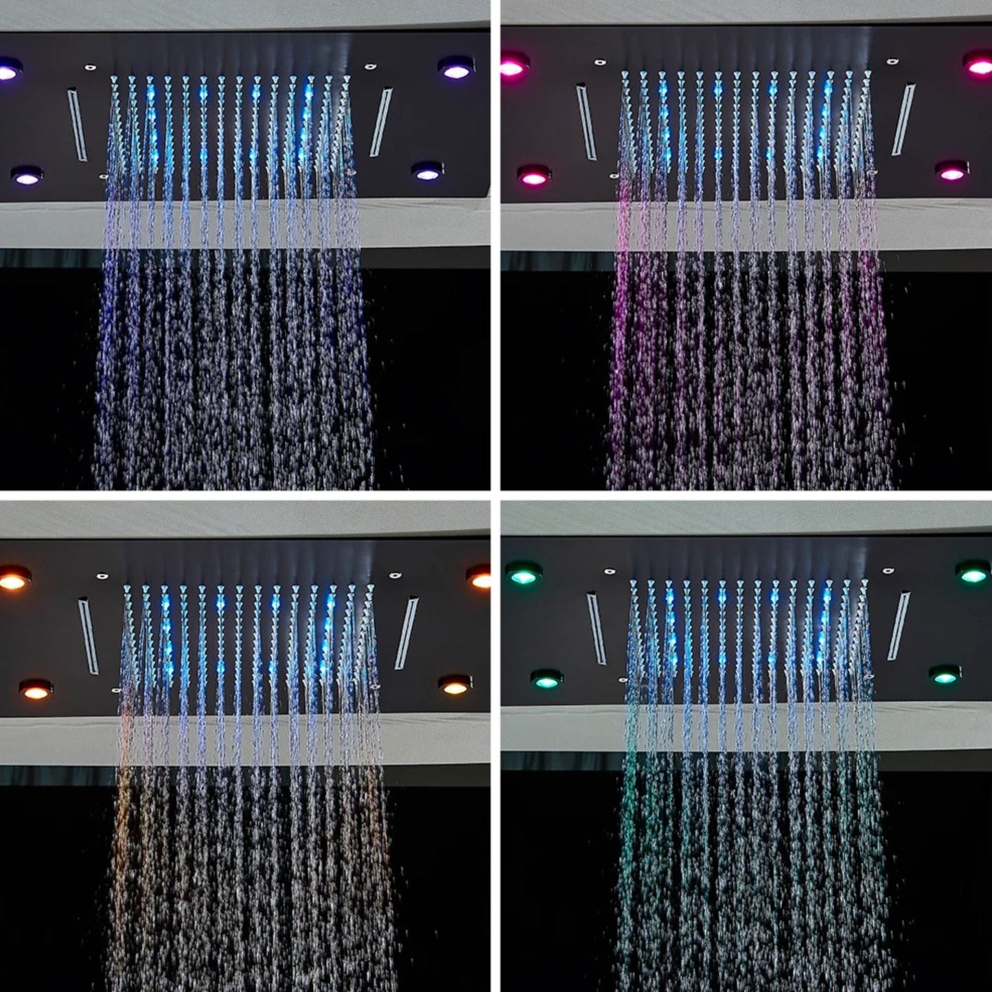 Colonne de Douche Encastrable Luxe LED – Pluie & Cascade, Douchette - Fluens
