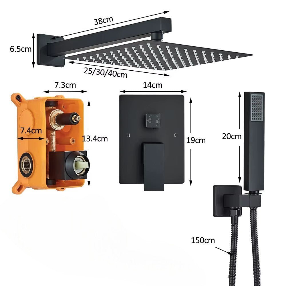 Colonne de douche Encastrable Noir Mat – Luxe & Confort au Quotidien - Fluens