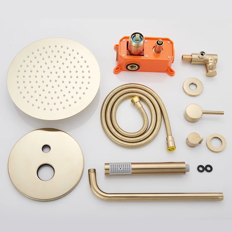 Colonne de Douche Encastrable Or Brossé – Luxe & Confort - Fluens