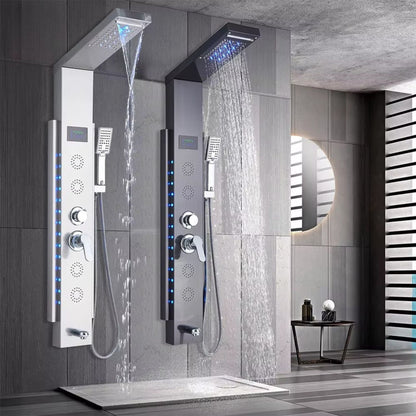 Colonne de Douche Hydromassante à affichage digital LED – Cascade & Massage - Fluens