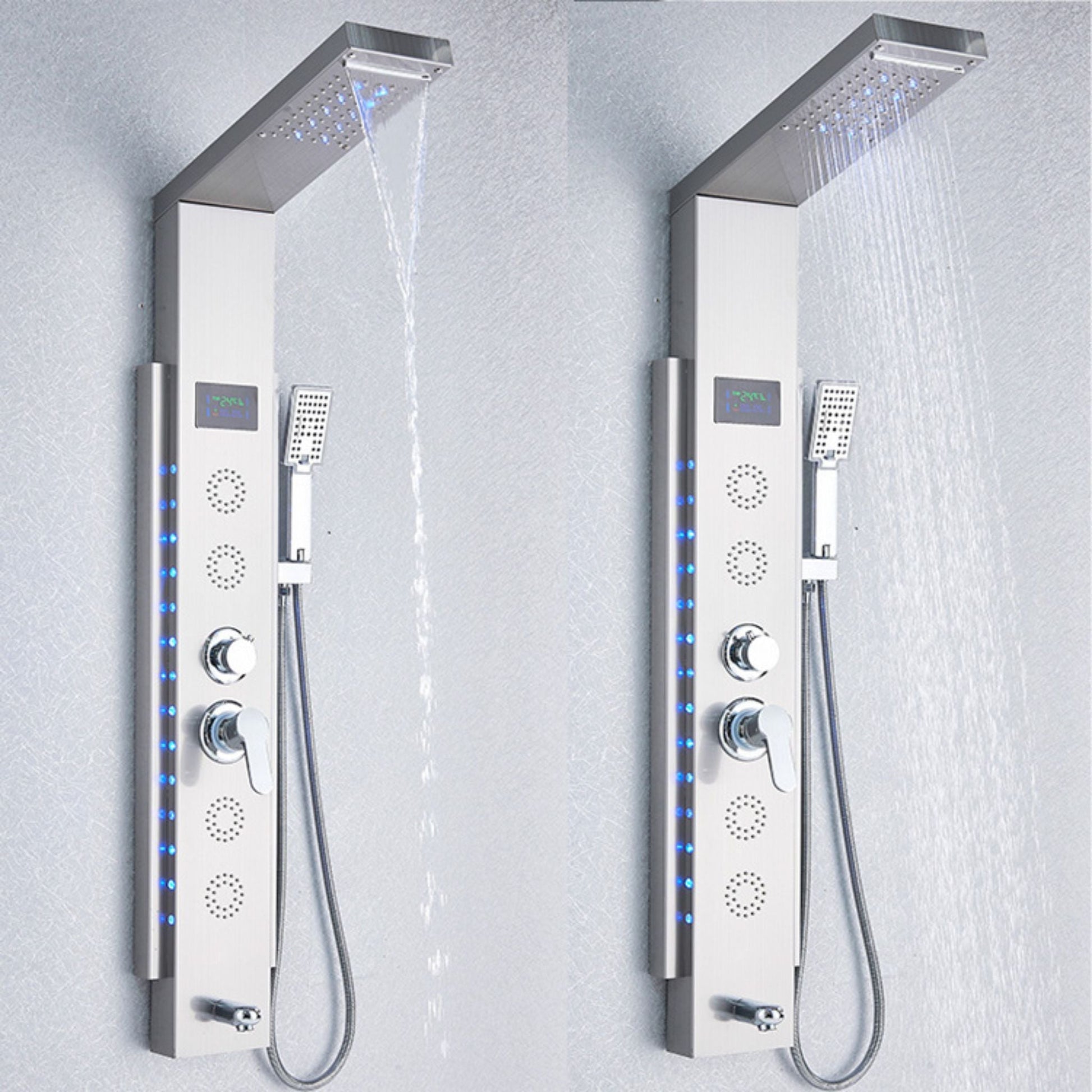Colonne de Douche Hydromassante à affichage digital LED – Cascade & Massage - Fluens