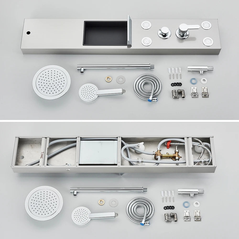 Colonne de Douche Hydromassante – Jets de Massage & Rangement Intégré - Fluens