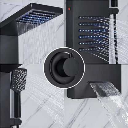 Colonne de Douche Hydromassante – Pluie, Cascade & Jets LED - Fluens